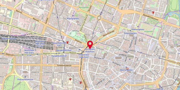 Stadtkarte München mit Markierung BKK24 Standort